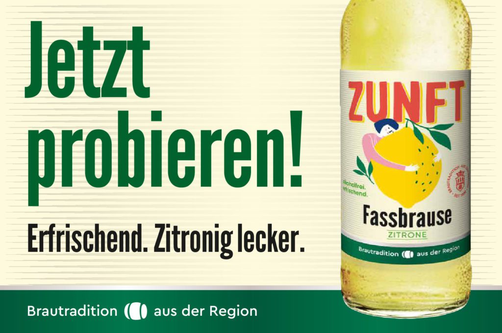 Die neue Zunft Fassbrause - natürlich erfrischend zitronig!