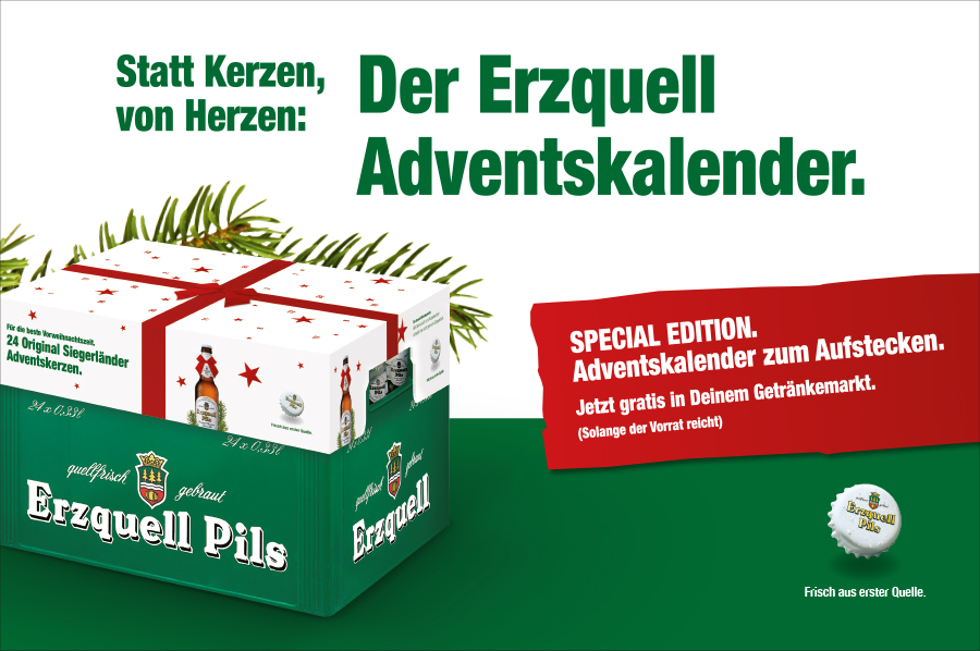 Statt Kerzen, von Herzen: Der Erzquell Pils Adventskalender