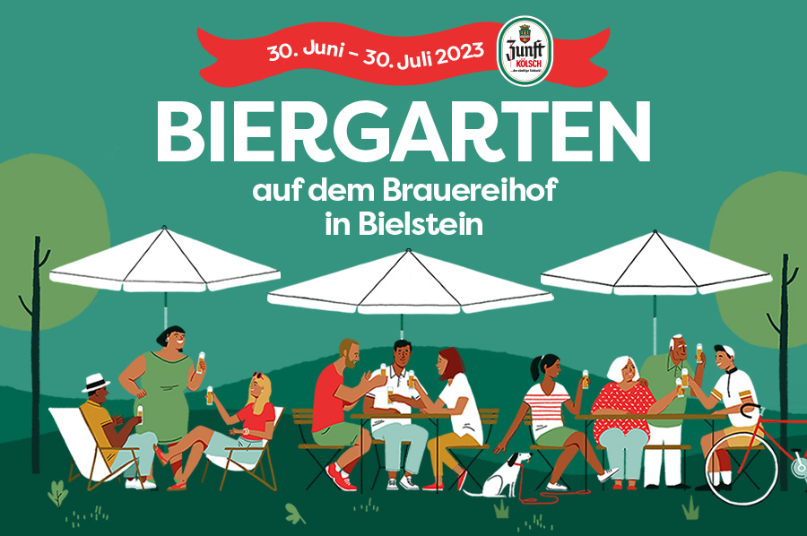 Pop-up Biergarten vom 30.6.-30.7. auf dem Brauereihof in Bielstein