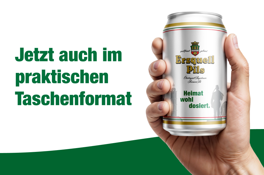 Erzquell Pils jetzt im Taschenformat – die neue 0,33-Liter Dose